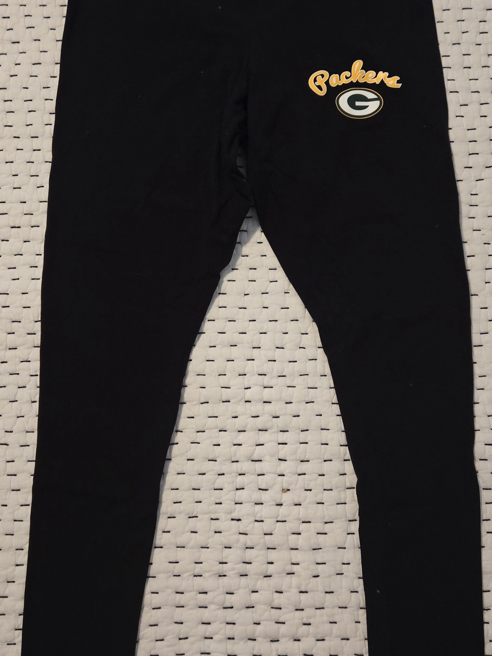 Green Bay Packers Black Leggings with Team Logo
